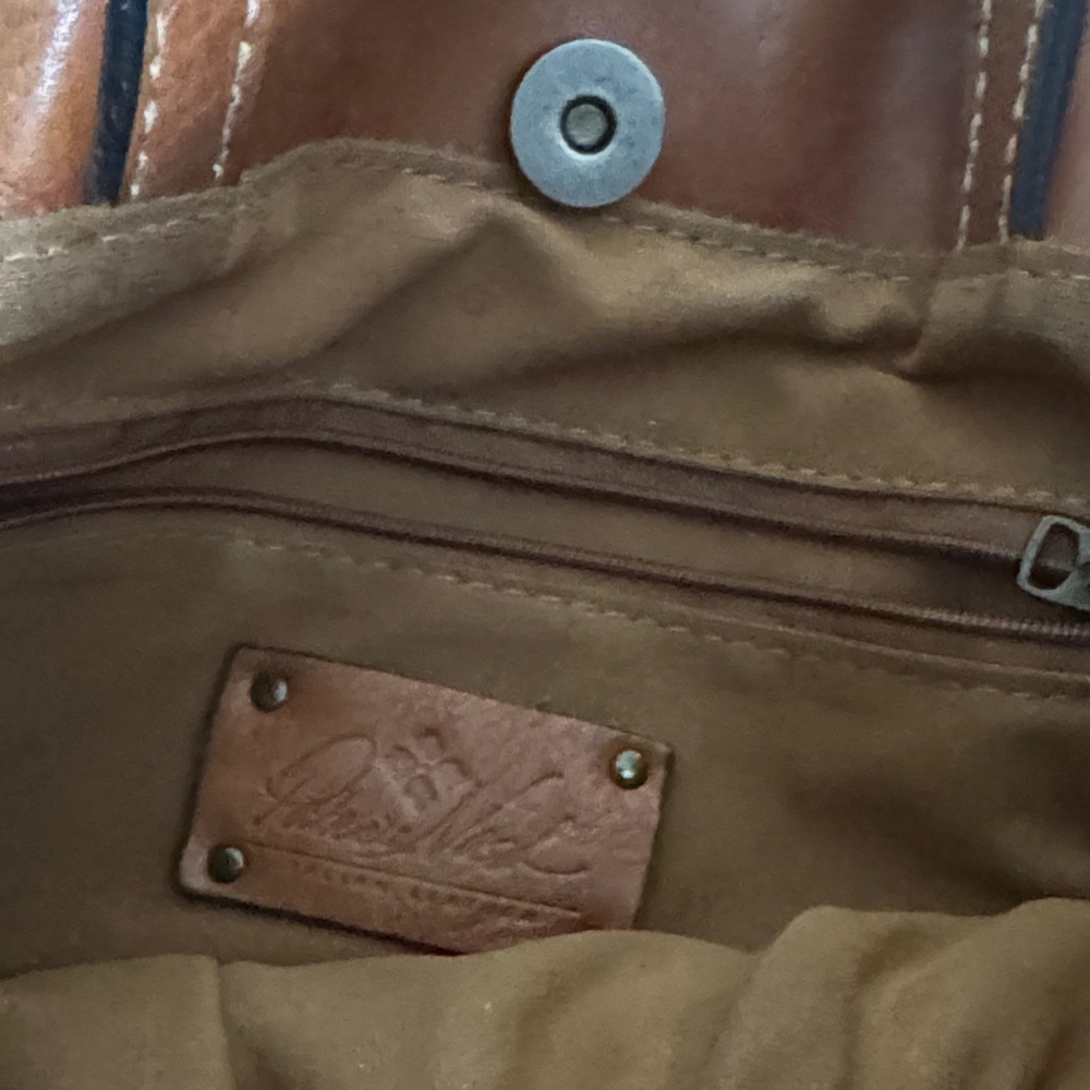 Patricia Nash Brown and Black Leather Tote - Picture 7 of 13